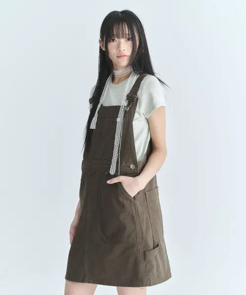 [CGP] Women's Overall Dress - Khaki / (우먼) 오버롤 원피스-카키