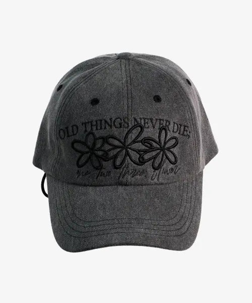 [ONGO] ONE, TWO, THREE, FLOWER  KNOT CAP  [Charcoal]