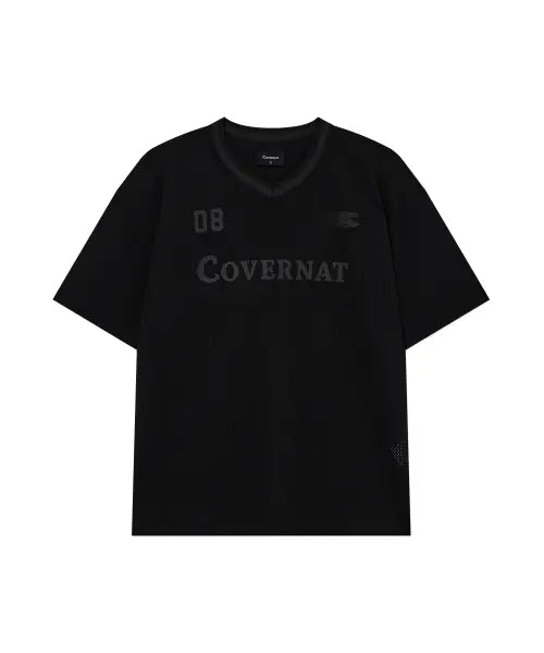 [COVERNAT] V-NECK MESH T-SHIRT / 브이넥 메쉬 티셔츠 블랙