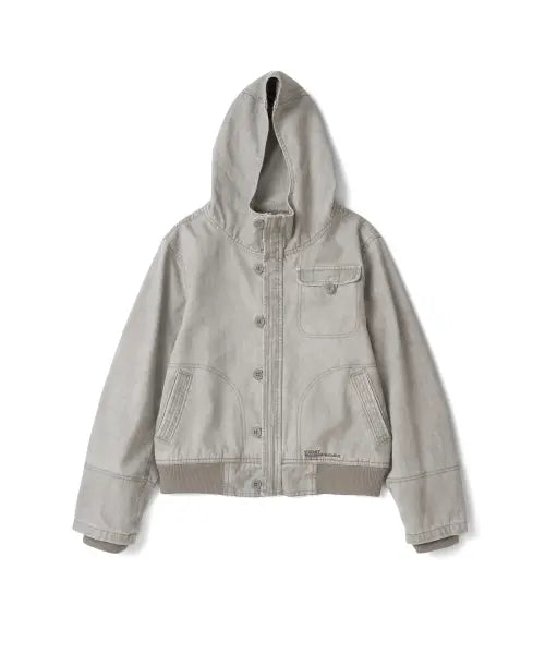 [THE COLDEST MOMENT] TCM Vintage Washed Hooded Jacket (Grey Beige)