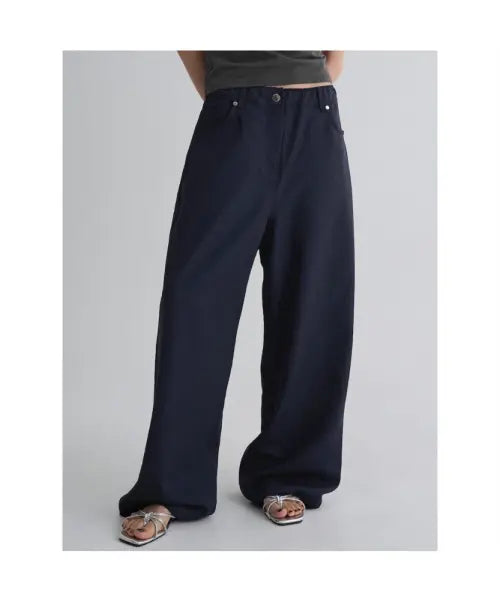 [8SECONDS] Casual Wide Pants Navy / 캐주얼 와이드 팬츠  네이비