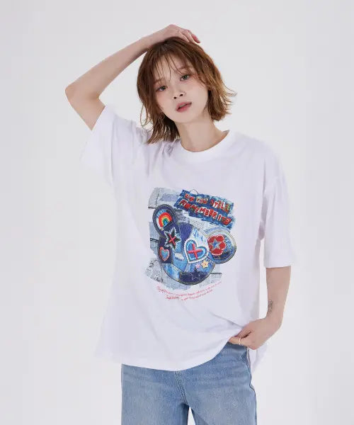 [DYSFUNCT] DENIM BEARS REMEMBER T-SHIRT(WHITE)
