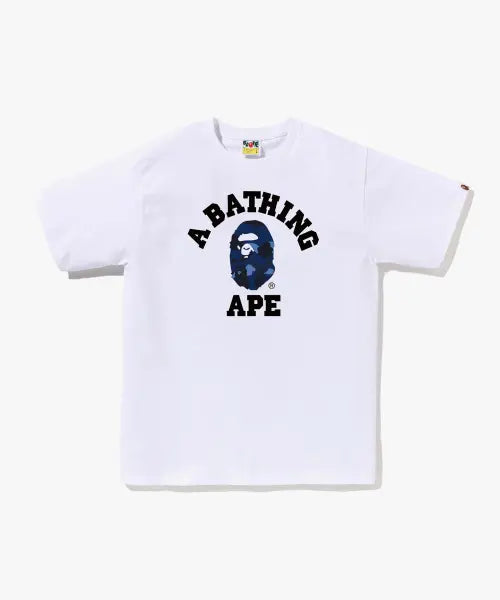 [BAPE] Color Camo College T-Shirt (M) WHITE/NAVY / 컬러 카모 콜리지 티셔츠(M) WHITE/NAVY