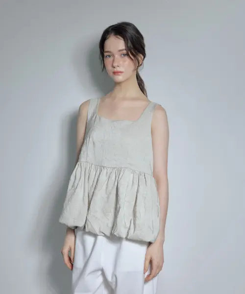 [APAISE] Reversible Crinkled Marshmallow Blouse(Olive) / [투웨이]Reversible Crinkled Marshmallow Blouse(Olive)