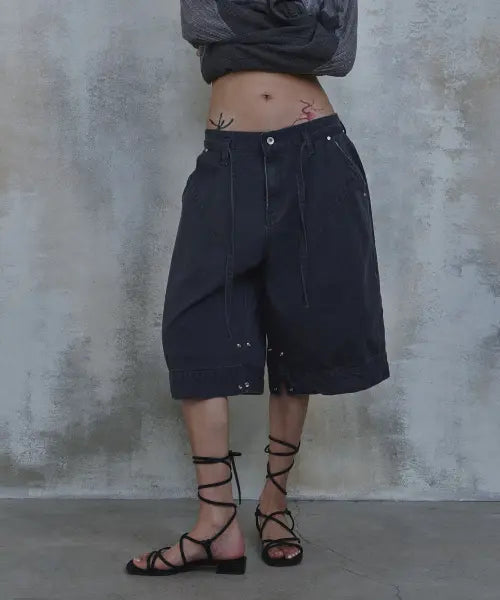 [PARADIGMFILM] [Ep.02] Triangle Bermuda Cotton Pants (Blue Charcoal) / [Ep.02] 트라이앵글 버뮤다 코튼 팬츠 (블루차콜)