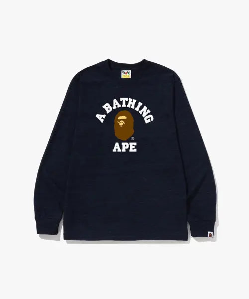[BAPE] College Long Sleeve T-Shirt (M) Navy / 콜리지 롱슬리브 티셔츠(M) NAVY