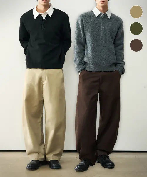 [OURDAYZ] [JENFLOX X OURDAYZ] CURVED CHINO PANTS [3COLORS] / [젠플록스X아워데이즈] 세미 커브드 치노 팬츠 [3COLORS]