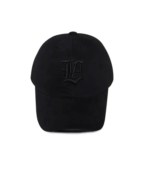 [LIN AVENUE] New LA Bold Cotton Baseball Cap – Triple Black / 뉴 LA 볼드 코튼 볼캡 - 트리플 블랙