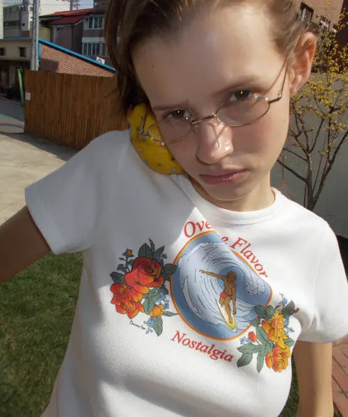 [OVERDUEFLAIR] RETRO ARTWORK T-SHIRT_WHITE