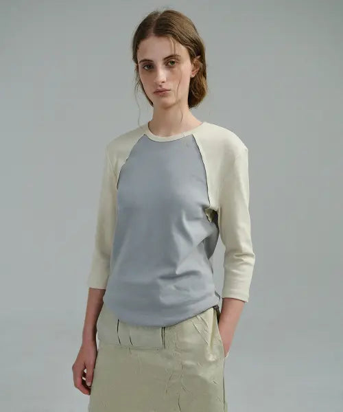 [AUBOUR] Raw Raglan T-Shirt (Ash Yellow)