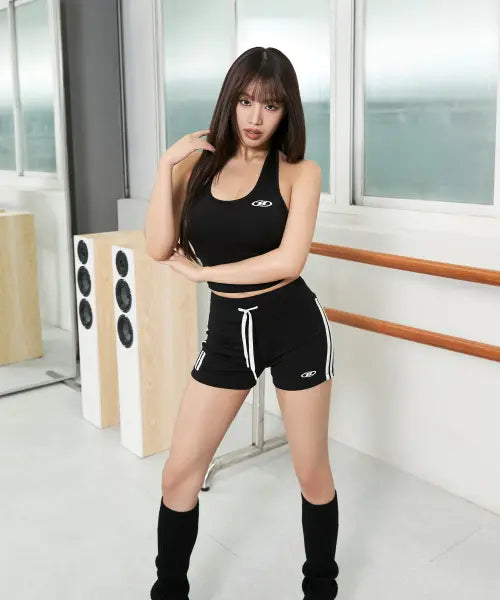 [BORN TO WIN] W FOOTBALL TRACK MICRO SHORTS [BLACK]