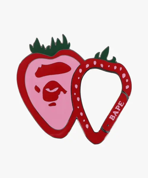[BAPE] STRAWBERRY APE HEAD CARABINER L_RED / 스트로우베리 에이프 헤드 카라비너 RED