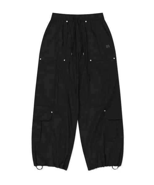 [BROWNBREATH] TAG DOUBLE KNEE NYLON PANTS - BLACK