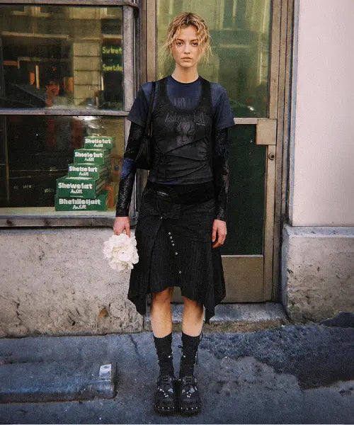 [ADSB ANDERSSON BELL] ROCK ARCHIVE LAYERED T-SHIRT (BLACK)