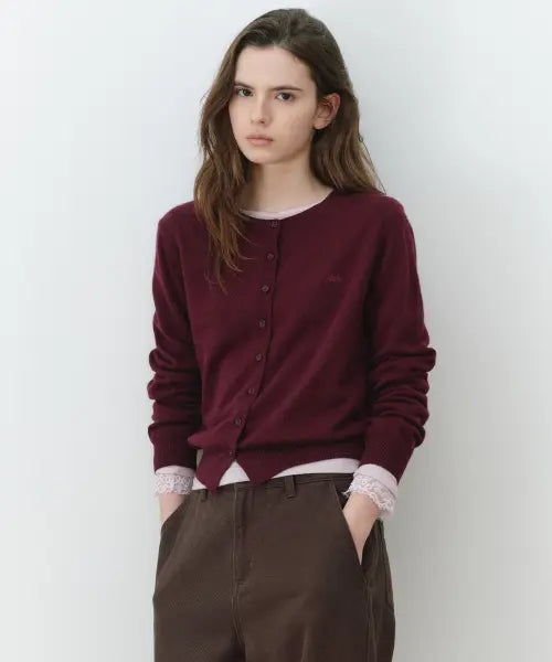 [ROLAROLA] ROUND CARDIGAN BURGUNDY