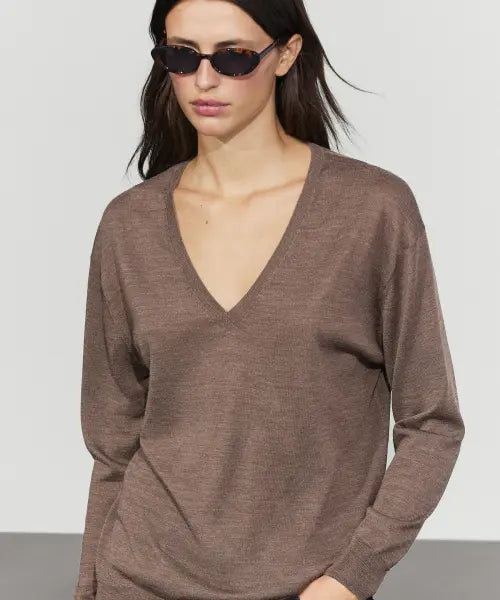 [MASSIMO DUTTI] 100% Wool V-Neck Knit Sweater / 100% 울 브이넥 니트 스웨터