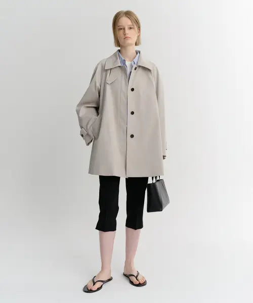 [EAAH] JUDE HALF TRENCH COAT (ASH BEIGE)