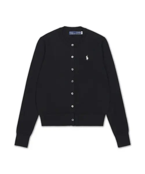 [POLO RALPH LAUREN] CARDIGAN-LONG SLEEVE-CARDIGAN 2/50 PIMA COTTON-BLACK / 코튼 크루넥 카디건-블랙