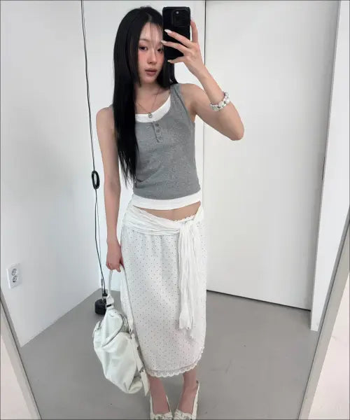 [MIXXO] Satin Midi Skirt / 사틴 미디 스커트_MIWWHG426G