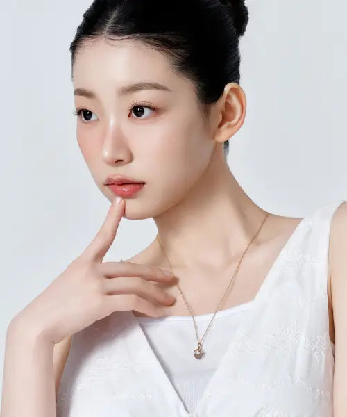 [goldndear] 14KGP Crystal Bubble Long Necklace / 14KGP 크리스탈 버블 롱 목걸이