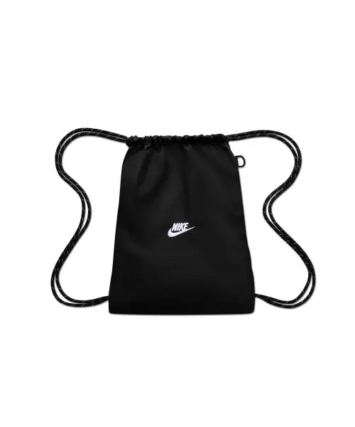 [NIKE] NK HERITAGE DRAWSTRING 2.0 - BLACK/BLACK/(WHITE) / 헤리티지 2.0 드로스트링 백(12L) - 블랙:화이트 / IB4356-010