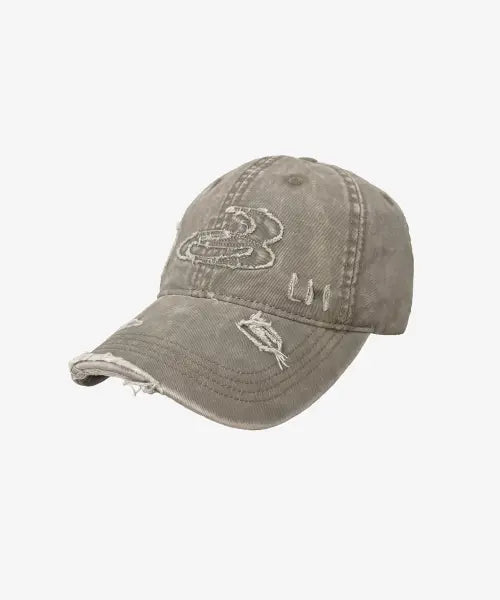 [BLACK PURPLE] Offcut Distress Cap_Beige / 오프컷 디스트레스 캡_베이지Offcut Distress Cap_Beige