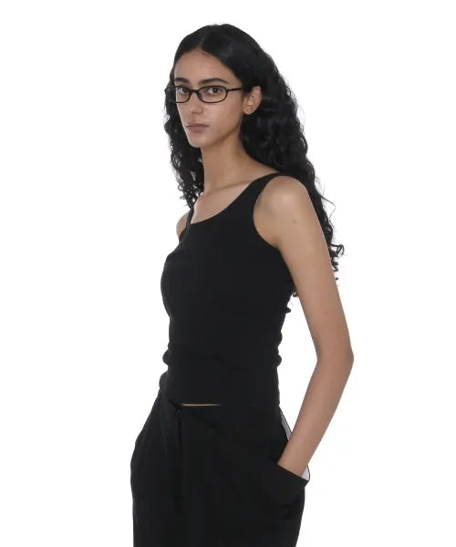 [PARTIMENTO WOMEN] RUCHED SLEEVELESS_BLACK / 러치드 슬리브리스_블랙