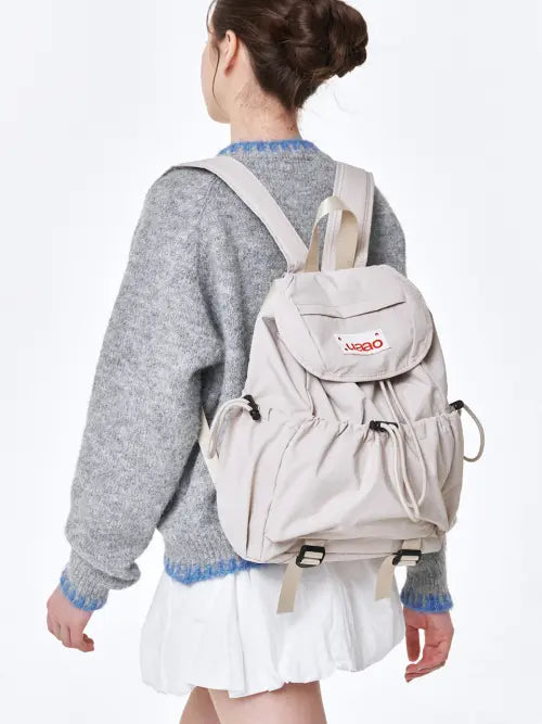 [UAAO] Caro Nylon Strap Daily Backpack (Beige) / 캐로 나일론 스트랩 데일리백팩 (Beige)