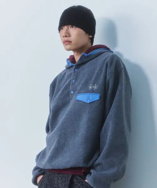 [CGP] Fleece Snap Hoodie - Charcoal / 플리스 스냅 후디-차콜
