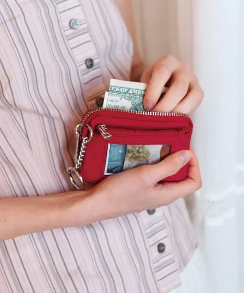 [MUCU AND EBONY] Comfy Wallet Keyring _ Tomato Red