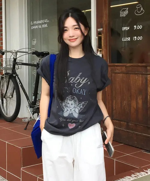 [FRIVER07] Cupid angel t-shirt [FRSP09TS07]_Charcoal