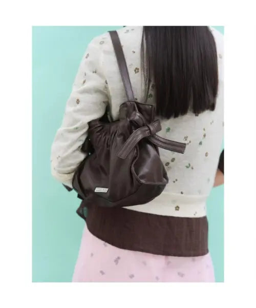 [8SECONDS] Minkyeung Kim PU Ribbon Bag Brown / [민주킴] PU 리본 가방  브라운