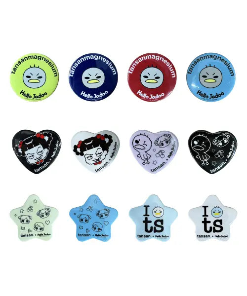 [TANSANMAGNESIUM] Annyeong Jadunya X Tansaeng Badge Set (3 Pack, 12 Colors) / [3pack] 안녕자두야X탄산 뱃지 (12 Color)