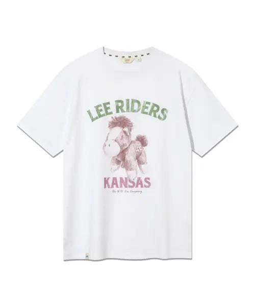 [LEE] Women's Pony Graphic T-shirt White / 우먼 포니 그래픽 티셔츠 화이트