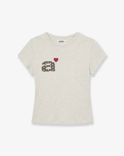 [AEAE] DOT SMALL LETTER TEE [OATMEAL]