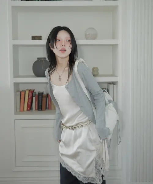 [MIXXO] Ribbed Cardigan T-shirt MIWCMG901A / 골지 가디건형 티셔츠_MIWCMG901A