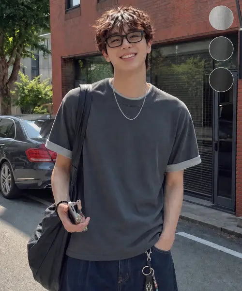[FILLUMINATE] Daily Roll-Up Layered CropT-Shirt-3Color / 데일리 롤업 레이어드 크롭 티셔츠-3Color