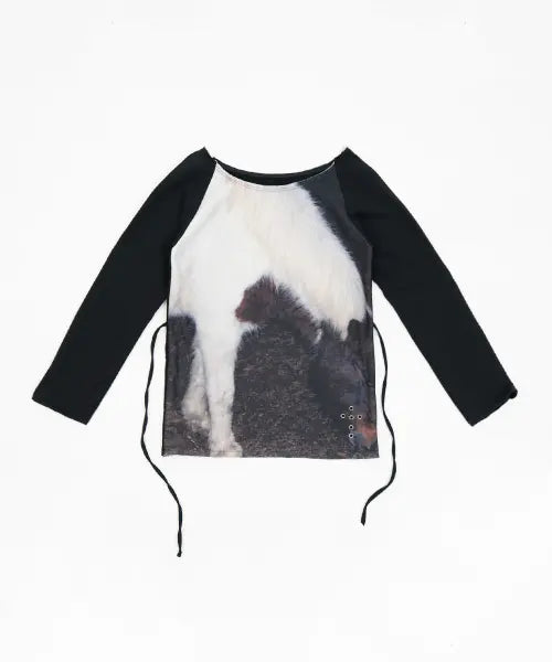 [ELFELFELF ARCHIVES] FURRY RAGLAN T SHIRTS [BLACK] / 퍼리 래글런 티셔츠 [블랙]