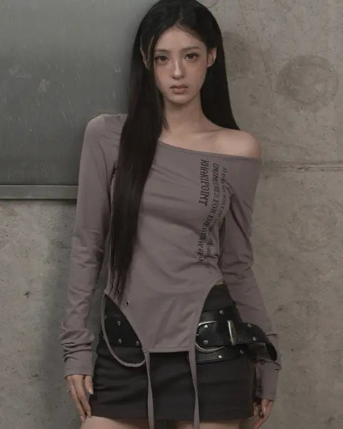 [KHAKIPOINT] Extended Strap Top (gray)