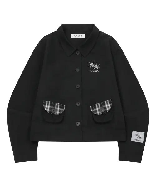 [COIRIS] ROAZ CHECK POCKET JACKET / 로아즈 체크 배색 포켓 자켓