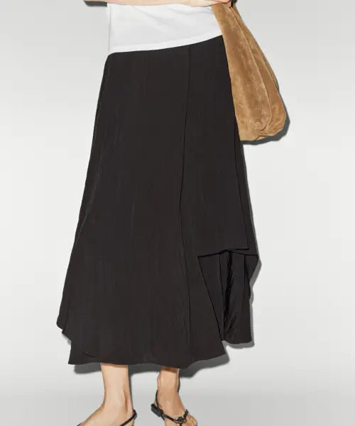 [MASSIMO DUTTI] Asymmetric Panel Fluid Midi Skirt / 비대칭 패널 플루이드 미디 스커트