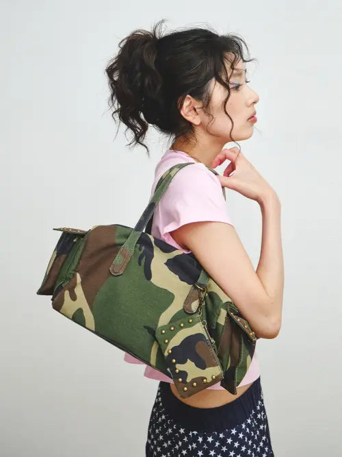 [PLZPROJECT] COMBAT BOSTON BAG, WOODLAND