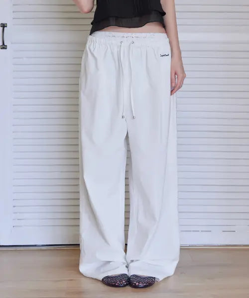 [LONDONDADA] Summer Lace Line Wide Pants, WHITE