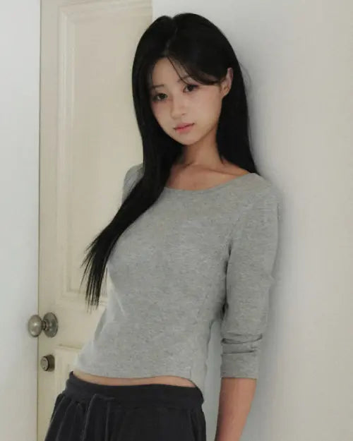 [8FTER] Soft 7/10 Sleeve Non-Bra T-Shirt - 2 Colors / 소프트 7부 노브라티 - 2Colors