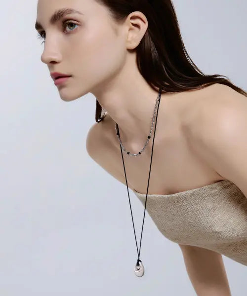 [KINDOF] Drop Flow Long Necklace / 드롭 플로우 롱목걸이 Drop flow Long Necklace