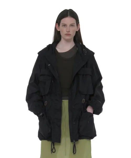 [PARTIMENTO WOMEN] LIGHTWEIGHT HOODED UTILITY JACKET_NAVY / 라이트웨이트 후디드 유틸리티 자켓_네이비