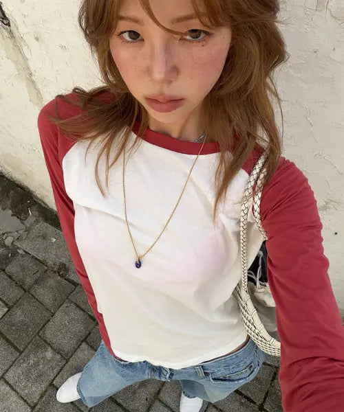 [108POUND] Dusty Raglan Tee_Ivory