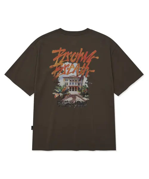 [BROWNBREATH] TROPICAL CRUSH TAG TEE - BROWN