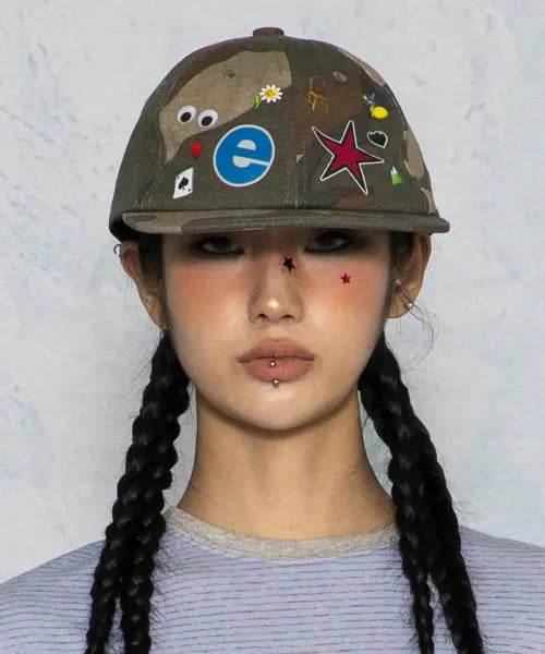 [GLACK] GC078 Icon Pack Camo Ball Cap (Green Camo) / GC078 아이콘팩 카모 볼 캡 (GREEN CAMO)