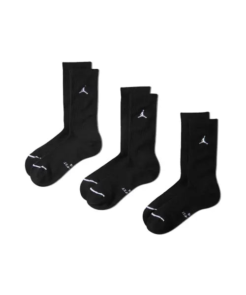 [NIKE] U J ED ELVD CREW 3PR - 144 - BLACK/(WHITE) / 조던 에브리데이 크루 삭스(3켤레) - 블랙:화이트 / IR6319-010